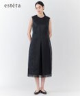 23区 L 【エステータ】シルクブレンド ライトタフタ シアーコンビ ワンピース