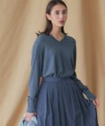 23区 【洗える】シルクコットン Vネック ニット