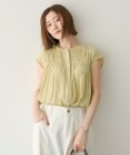 YECCA VECCA 【接触冷感】フレンチスリーブギャザーブラウス