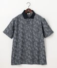 JOSEPH ABBOUD 【キングサイズ・吸水速乾】リーフ柄ジャガード 半袖 ポロシャツ