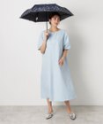 MOONBAT 【遮光率100％/遮熱/UV】LANVIN en Bleu (ランバン オン ブルー)晴雨兼用日傘 フラワーグリッター シルバースカラ刺繍 花柄 折りたたみ傘 簡単開閉