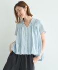 YECCA VECCA 刺繍カラーバルーンヘムブラウス
