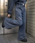 WEGO 【ウエストゴム】ダメージスウェットワイドパンツ