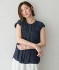 YECCA VECCA 【接触冷感】フレンチスリーブギャザーブラウス