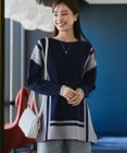 Tiaclasse 【新色追加・洗える】配色ニットチュニック