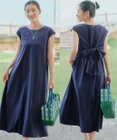 Tiaclasse L 【2WAY】ウエストリボンフレンチスリーブマキシワンピース