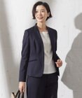 J.PRESS LADIES 【セットアップ対応・洗える・抗菌防臭】T/Cポンチ ノーカラー ジャケット