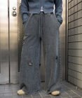 WEGO 【ウエストゴム】ダメージスウェットワイドパンツ