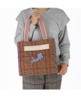 tsumori chisato CARRY フレームチェックキラネコ トートバッグ
