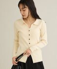 CRAFT STANDARD BOUTIQUE 襟付きコンパクトリブニットカーディガン