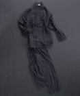 京和晒綿紗 【紗栄子さん愛用パジャマ/UNISEX】京和晒綿紗×御黒染司 京都紋付 ガーゼパジャマ 2重合わせ 【黒】