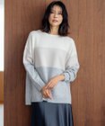 23区 【洗える】ウールカシミヤ カラーブロック ニット