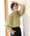 ANY 【洗濯機可・UVケア・接触冷感】フリルネックブラウス