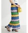 Green Parks 透かし編みマルチボーダースカート