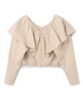 uncrave 【手洗い可】シャンブレー ラッフル ブラウス（uncrave WHITE）