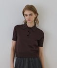 GRACE CONTINENTAL バイカラーポロニットトップ