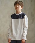 J.PRESS KIDS 【140-170cm】切替×袖プリント 長袖Tシャツ