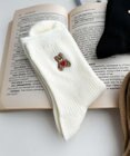 WEGO ハートクマ刺繍ソックス