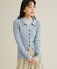 CRAFT STANDARD BOUTIQUE 襟付きコンパクトリブニットカーディガン
