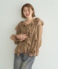 YECCA VECCA ラッフルリボンロングブラウス