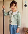 ANY KIDS ギンガム総柄ニット カーディガン