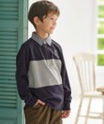 J.PRESS KIDS 【110-130cm】襟ストライプ ブロッキングポロシャツ