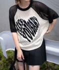 WEGO ハートロゴビッグメッシュニットT