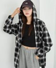 WEGO 【25年秋冬新作】チェックフードBIGネルシャツ