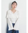 earth music&ecology フリル切替えショートブラウス