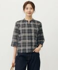 J.PRESS LADIES L 【WEB限定カラーあり・洗える】SOFT SHEER チェック キーネック ブラウス