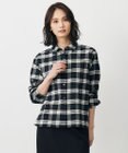 J.PRESS LADIES コットン起毛タータンチェック ショート丈 シャツ ブラウス
