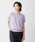 J.PRESS LADIES L 【洗える・抗菌防臭】コットンアセテート バンドカラー ニット