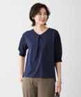 J.PRESS LADIES S 【吸水速乾】レーシーコンビ Vネック カットソー