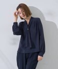 YECCA VECCA スカーフリング付きボウタイブラウス