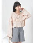 earth music&ecology フリル切替えショートブラウス