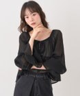 earth music&ecology ナローリボンくしゅくしゅギャザーブラウス