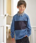 J.PRESS KIDS 【140-170cm】襟ストライプ ブロッキングポロシャツ