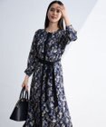 自由区 L 【WEB&一部店舗限定】ハーバルフロープリント8分袖 ワンピース