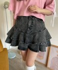 WEGO デニムフリルミニスカート