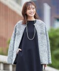 J.PRESS LADIES 【洗える】TWEED KNIT ミドル カーディガン