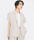 自由区 L 【カタログ掲載・セットアップ対応・接触冷感・UVカット・洗える】ライトリネンライクショートスリーブ ジャケット