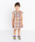 MIKI HOUSE HOT BISCUITS 【80-120cm】 チェック柄 フレンチスリーブ ワンピース