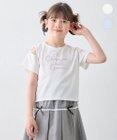 ANY KIDS 肩あき ロゴ刺繍Tシャツ