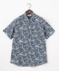 JOSEPH ABBOUD 【キングサイズ・清涼・JAPANファブリック】ビッグリーフサッカープリント 半袖シャツ
