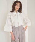 Feroux 【洗える・2WAY】リボンタイチュニック ブラウス
