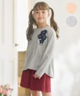 組曲 KIDS 【150-160㎝】サラリとフラワーモチーフ Tシャツ