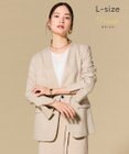 BEIGE， 【L-size】CAROLE / リネンライクノーカラーハーフ丈ジャケット