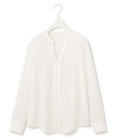 ICB 【洗える・UVケア】BackSatinAmunzen キーネックブラウス