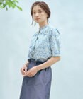 J.PRESS LADIES L 【洗える】LIBERTY バンドカラー ブラウス