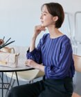 自由区 【XSサイズ～/洗える/セット可】オパールストライプ ブラウス